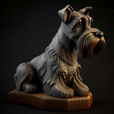 3D model Zwergschnauzer dog (STL)